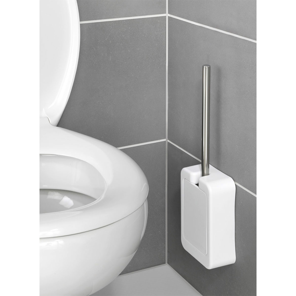 Osimo WC-Bürstenhalter Silikon-Bürste | WC-Garnitur mit Static-Loc 514973 Wenko