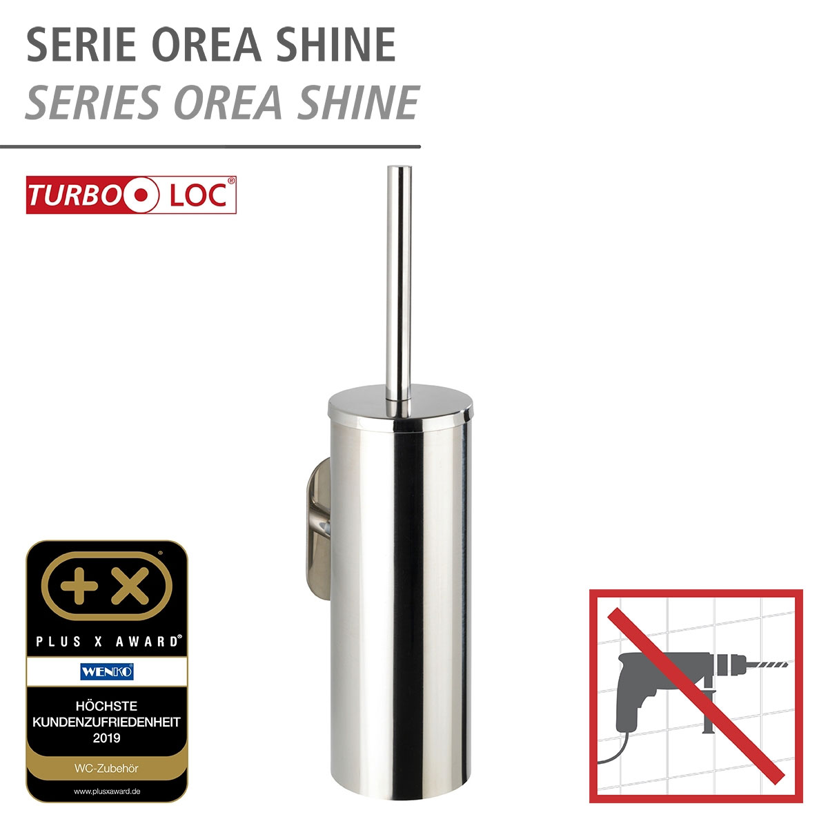 Shine Orea WC-Garnitur 503701 | Wenko Turbo-Loc