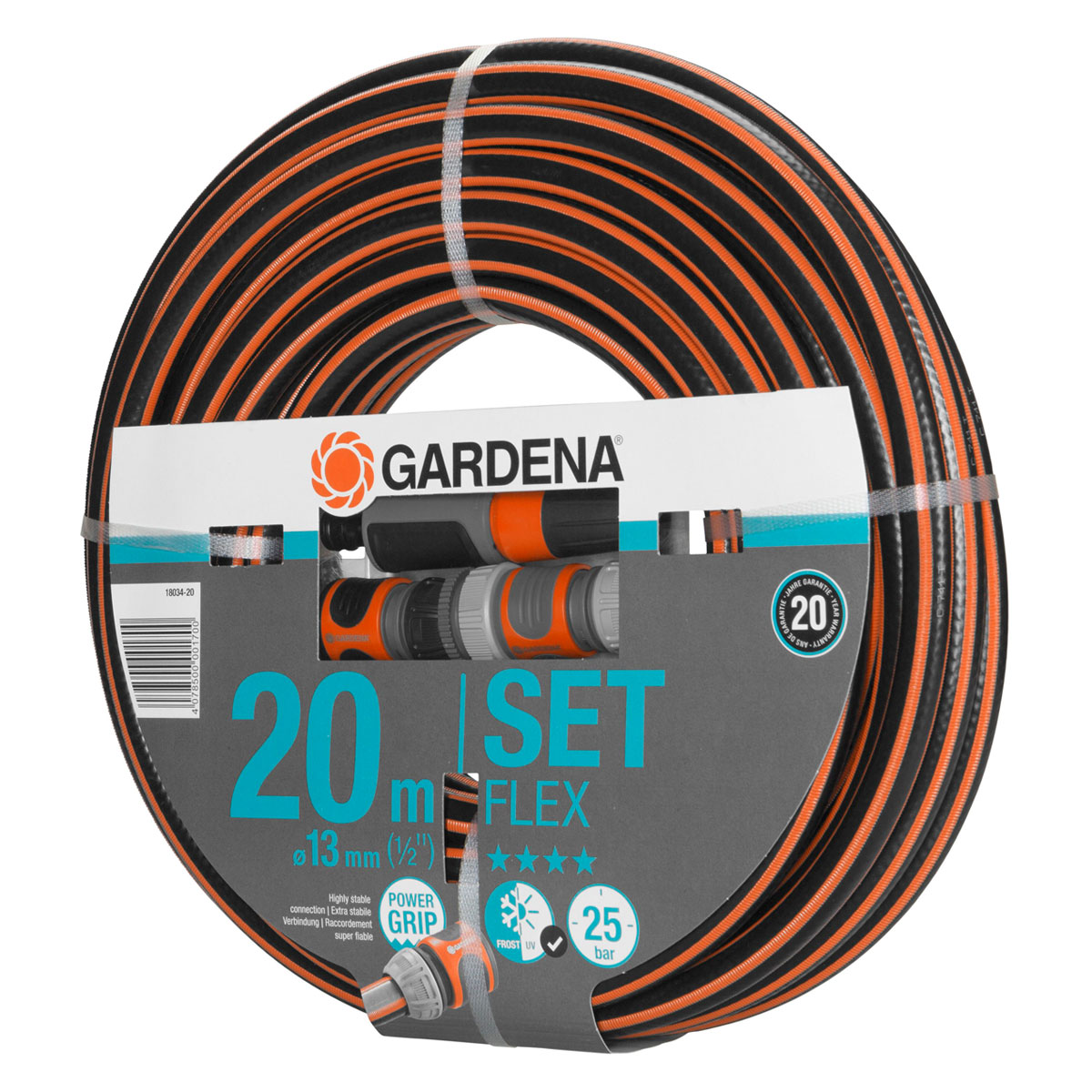 Gardena Gartenschlauch-Set Flex Comfort 1/2 Zoll 20m 294782 | | 20 4-teilig
