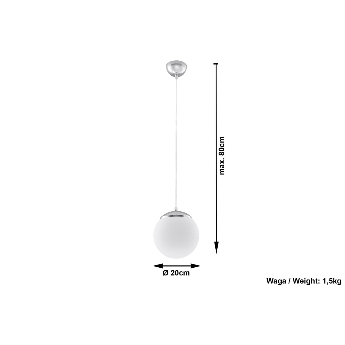 Sollux Lighting Pendelleuchte Ugo 20 x 20 x 80 cm weiß | K000057957