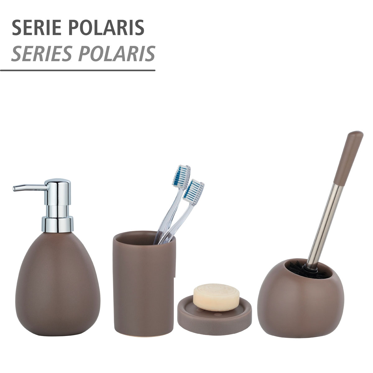 Wenko WC-Garnitur Polaris Taupe matt aus hochwertiger Keramik | 514499