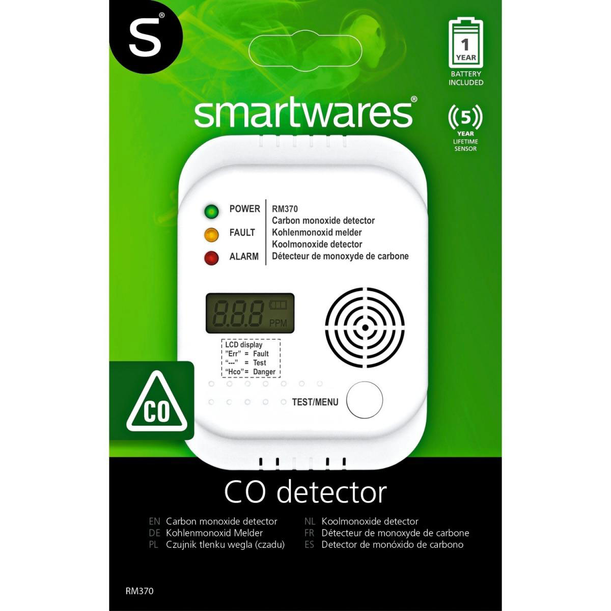 Smartwares Kohlenmonoxid Melder | SW RM370 925521