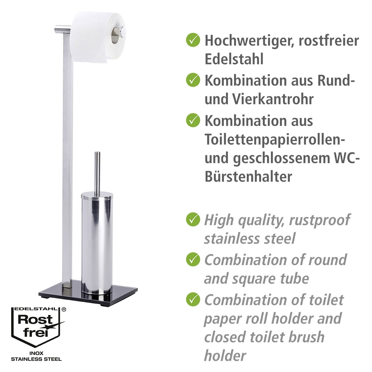 Wenko Stand WC-Garnitur Lava | 514774 | Toilettenbürstenhalter