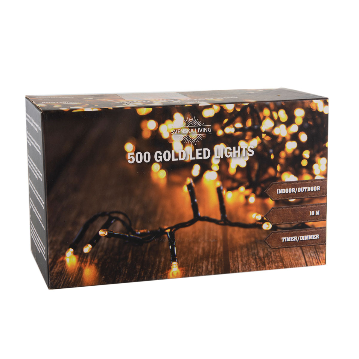 SnakeLichterkette 500 bernsteinfarbene LED 10 m IP44 Timer 289677