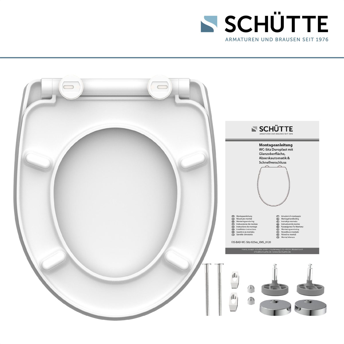 WC-Sitz D-Form WHITE • Duroplast • Mit Absenkautomatik • SCHÜTTE