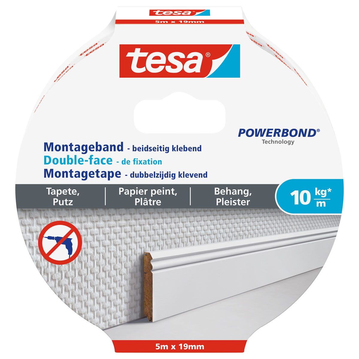 Tesa Klebestreifen für Tapete und Putz 6 Stück Traglast 6 x 1 kg