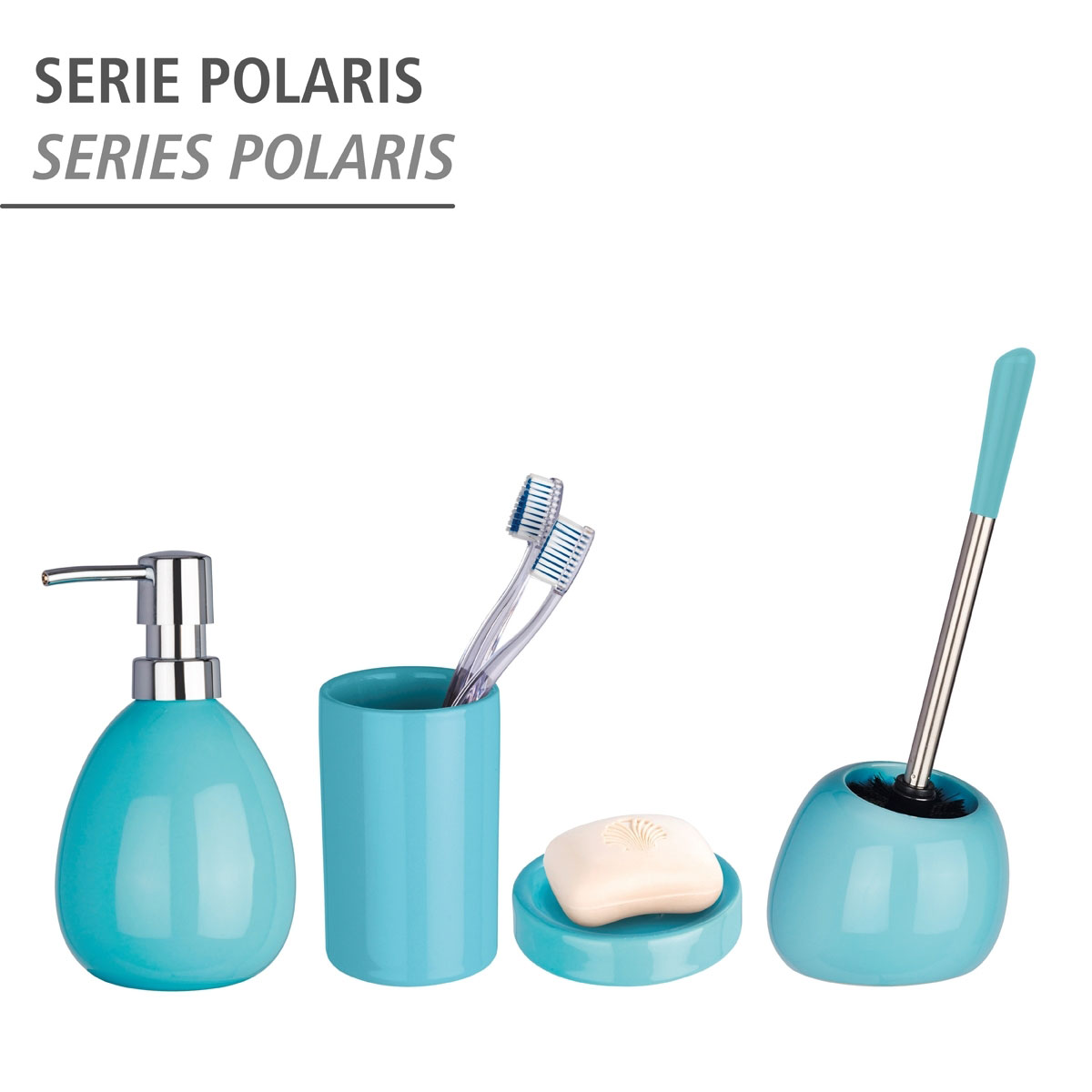 Wenko WC-Garnitur Polaris Pastel Blue aus hochwertiger Keramik | 514501