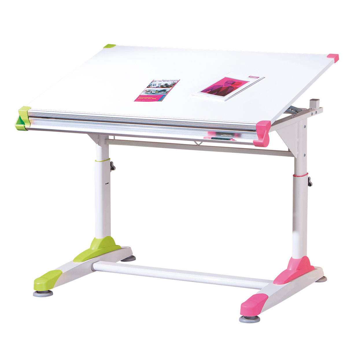 Inter Link Schüler-Schreibtisch 2 Colorido | 84 100 x cm K000031454 x Pink-Grün weiß 55