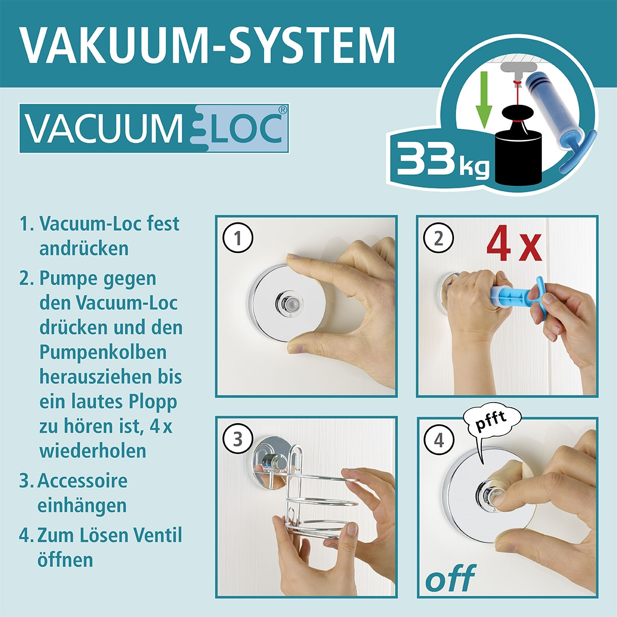Vacuum-Loc 894946 Wenko Milazzo Toilettenpapierhalter |