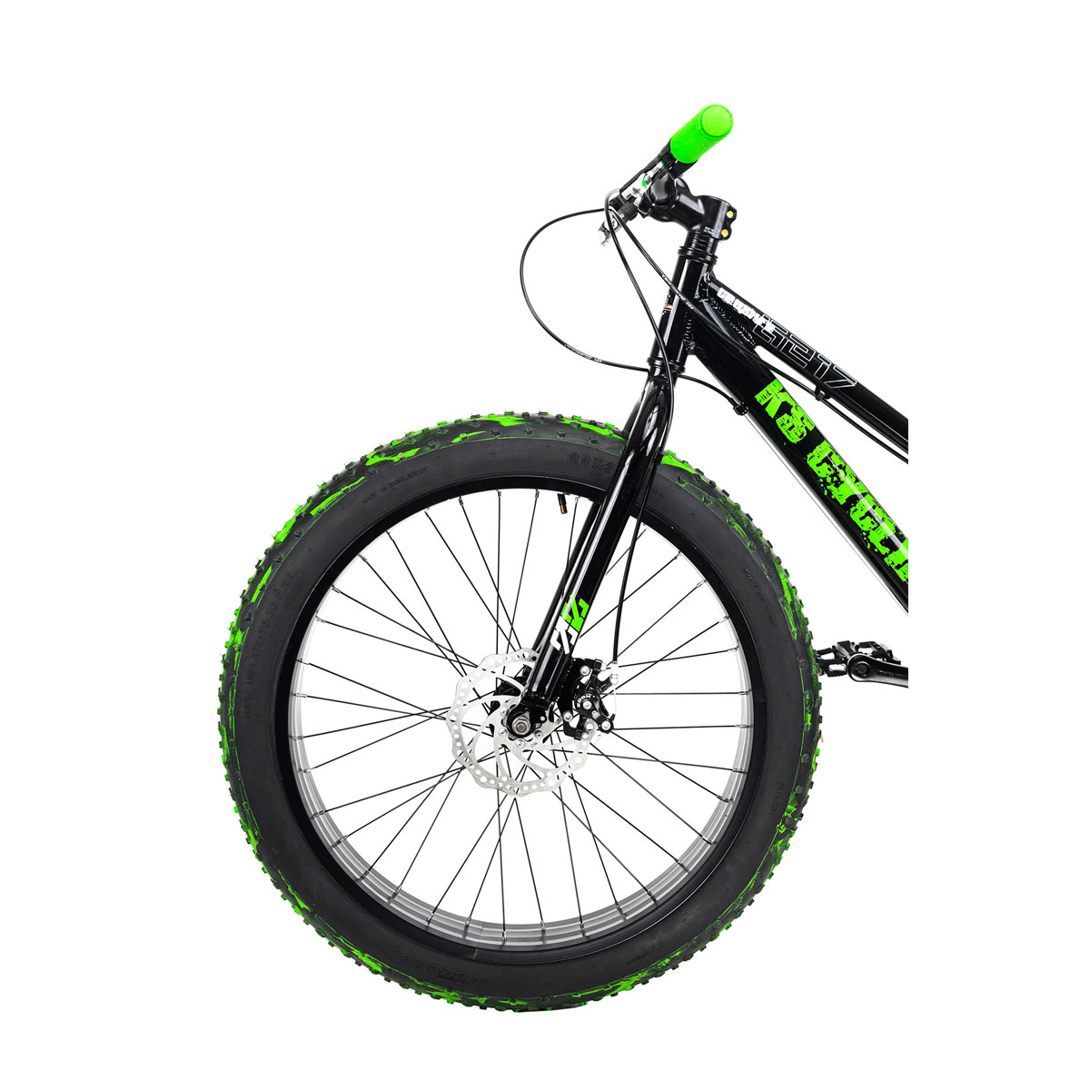 KS Cycling Fatbike Crusher 24 Zoll schwarz-grün, 24