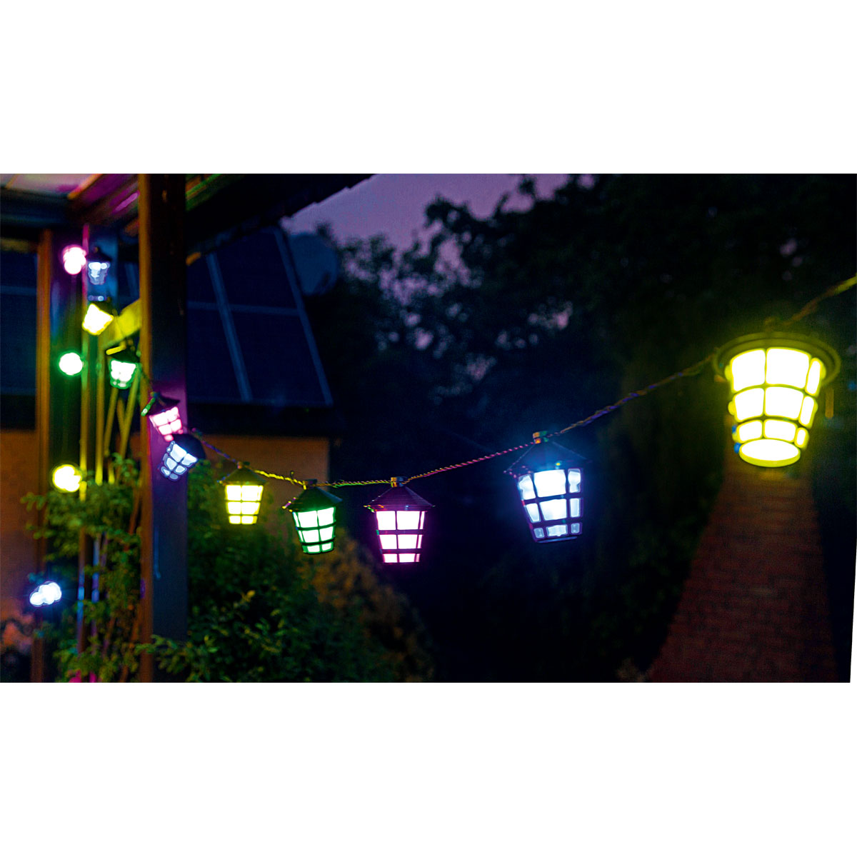 Konstsmide LED-Partylichterkette mit Lampions 40 Laternen bunt | 895466 | Wandleuchten