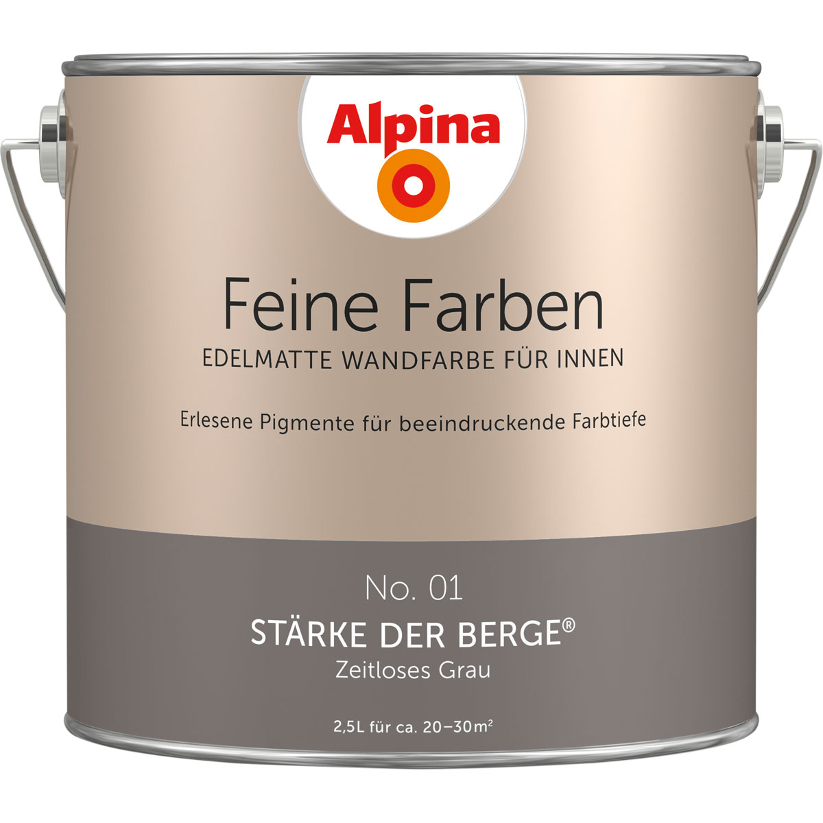 Alpina 2,5 L Feine Farben, Edelmatte Wandfarbe für Innen, hoch